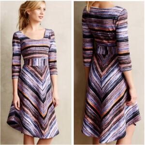 Maeve Anthropologie Kebren Striped Asymmetrical Dress